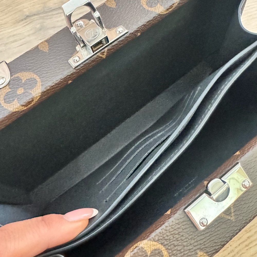 Louis Vuitton Brown Monogram Clutch with Silver Accents - Picture 5 of 12